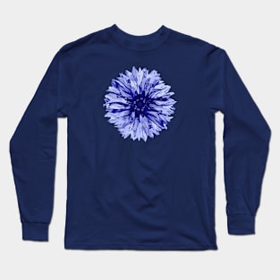 Blue Cornflower Abstract Nature Art Long Sleeve T-Shirt